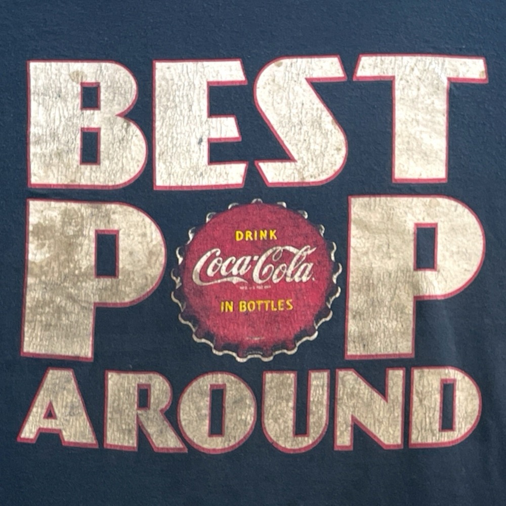 VTG Gildan Cotton Coca-Cola Soft Drink Brand Best Pop Around T-Shirt Men's XL